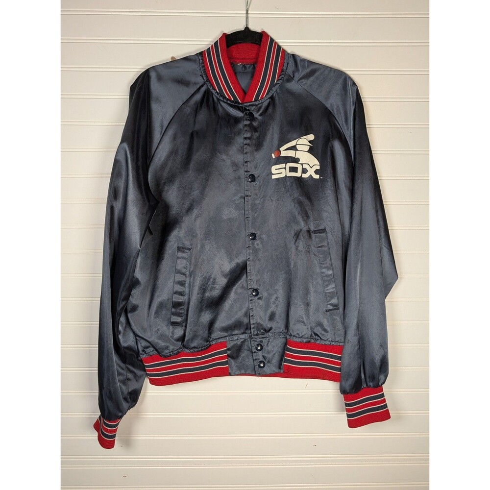 VTG Chicago White Sox Navy Blue Satin Jacket See Measurements